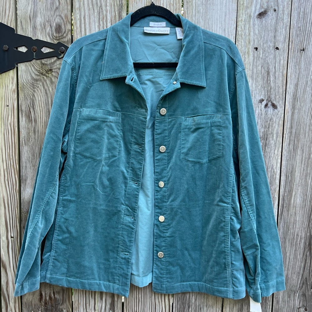 DRAPER’S & DAMONS Sage Corduroy Brush Button Down Jacket Women’s XL NWT NEW